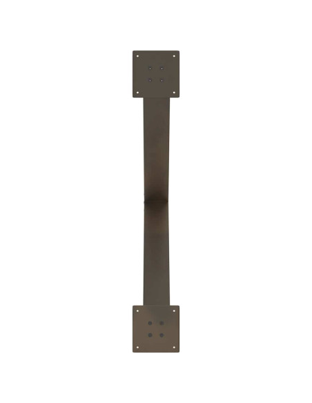 Gambe per tavolo da pranzo a forma di X 2 pz in acciaio naturale 90x(72-73) cm