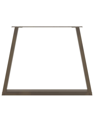 Gambe per tavolo da pranzo a forma di V 3 pz in acciaio naturale 100x(72-73,3) cm