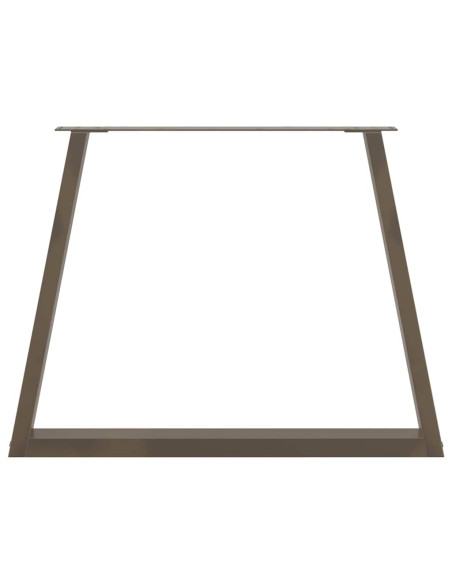 Gambe per tavolo da pranzo a forma di V 3 pz in acciaio naturale 100x(72-73,3) cm
