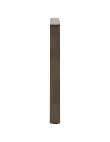 Gambe per tavolo da pranzo a forma di V 3 pz in acciaio naturale 100x(72-73,3) cm