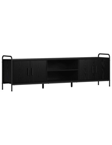Mobile TV 167,5 x 33 x 50 cm Rovere Nero Legno ingegnerizzato