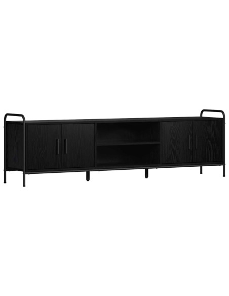 Mobile TV 167,5 x 33 x 50 cm Rovere Nero Legno ingegnerizzato