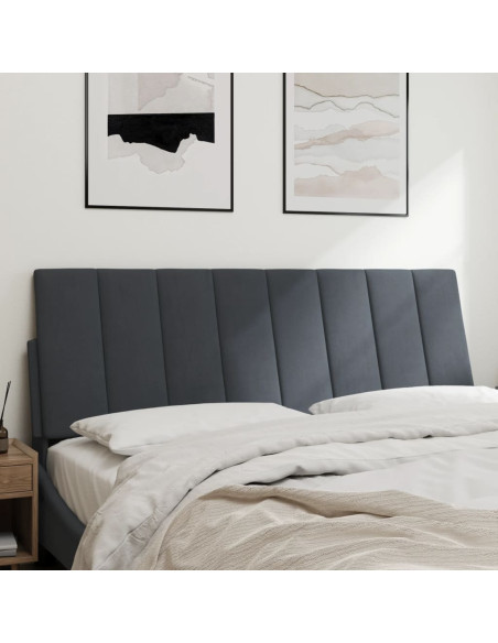 Cuscino Testiera Hanko Grigio Scuro 137 cm in Velluto