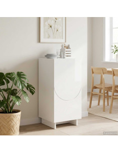 Credenza Bianco Lucido 33,5 x 34,5 x 75 cm Legno ingegnerizzato
