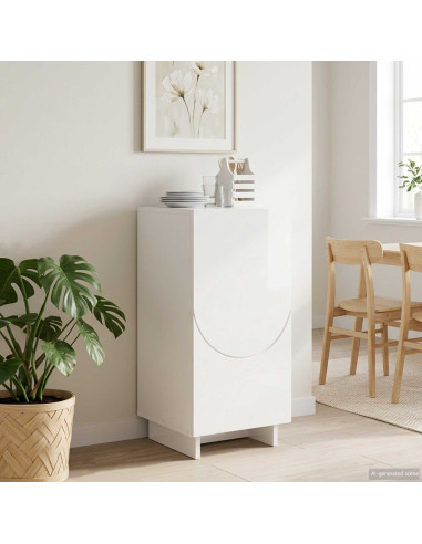 Credenza Bianco Lucido 33,5 x 34,5 x 75 cm Legno ingegnerizzato