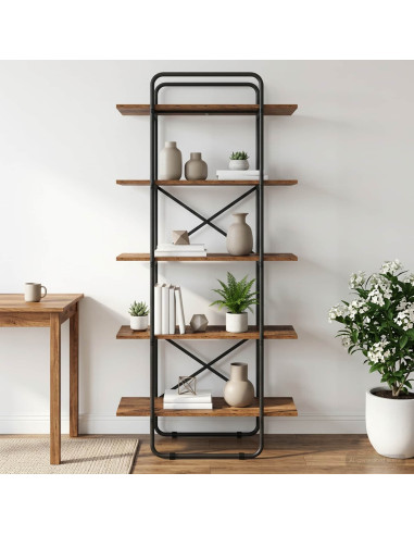 Libreria 5 livelli 80 x 35 x 175,5 cm PB Legno di quercia