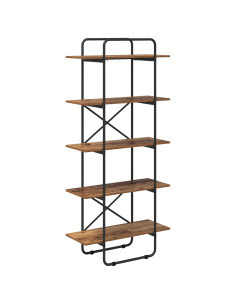 Libreria 5 livelli 80 x 35 x 175,5 cm PB Legno di quercia 2
