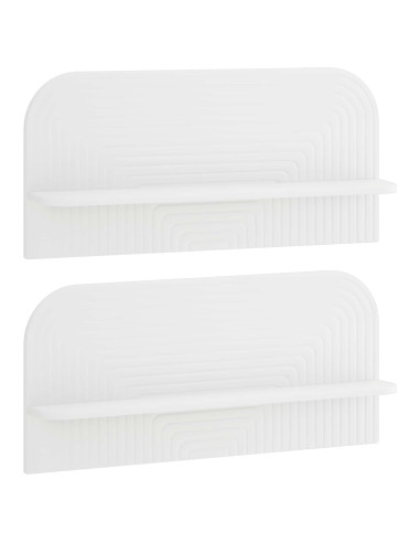 Scaffale da parete 2 pz Bianco 80.5 x 13.5 x 37.5 cm