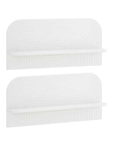 Scaffale da parete 2 pz Bianco 80.5 x 13.5 x 37.5 cm