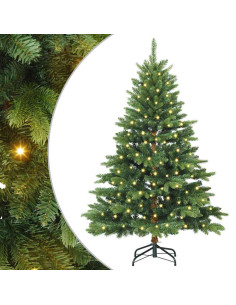 Albero di Natale artificiale con 150 LED Verde 120 cm PE e PVC 2