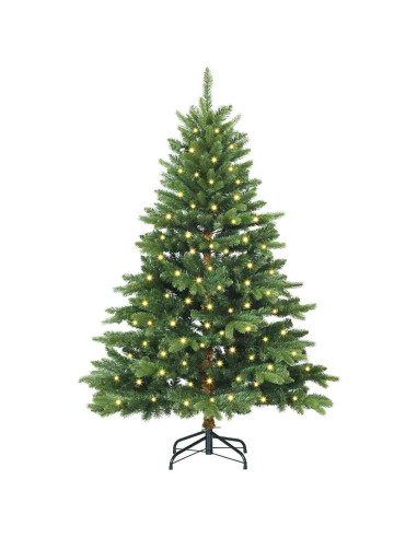 Albero di Natale artificiale con 150 LED Verde 120 cm PE e PVC