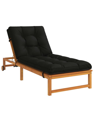 Cuscino per Lettino VIANEN 100% Poliestere Nero 200 x 80 x 8 cm