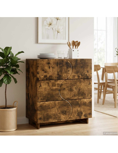 Credenza Rovere Fumo 70 x 38 x 75 cm Legno ingegnerizzato