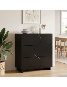 Credenza Nero 70 x 38 x 75 cm Legno ingegnerizzato