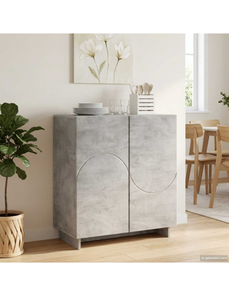 Credenza Grigio Cemento 67 x 34,5 x 75 cm Legno ingegnerizzato
