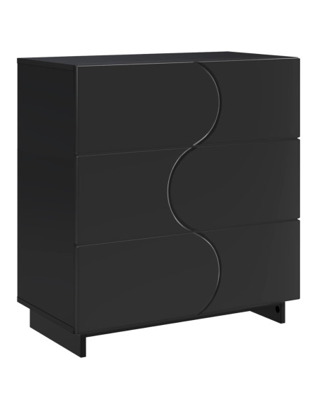 Credenza Nero 70 x 38 x 75 cm Legno ingegnerizzato