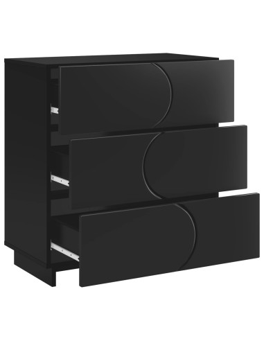 Credenza Nero 70 x 38 x 75 cm Legno ingegnerizzato