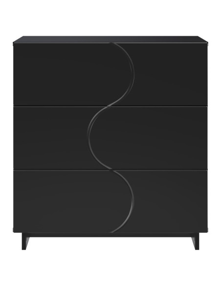 Credenza Nero 70 x 38 x 75 cm Legno ingegnerizzato