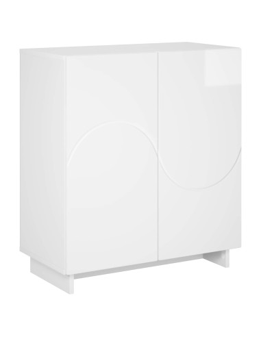 Credenza Bianco Lucido 67 x 34,5 x 75 cm Legno ingegnerizzato