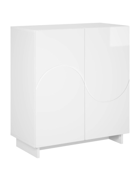 Credenza Bianco Lucido 67 x 34,5 x 75 cm Legno ingegnerizzato