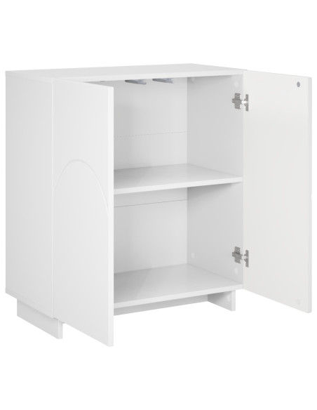 Credenza Bianco Lucido 67 x 34,5 x 75 cm Legno ingegnerizzato