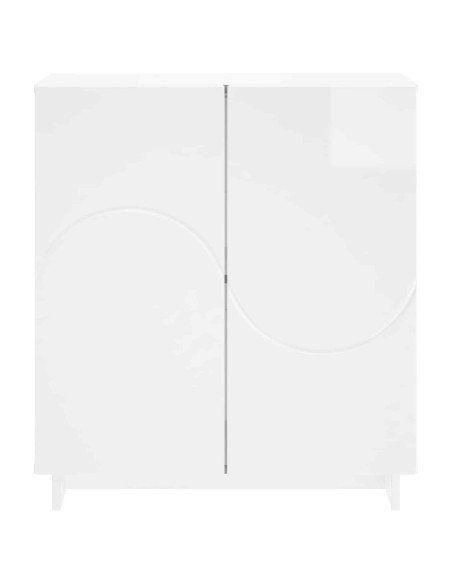 Credenza Bianco Lucido 67 x 34,5 x 75 cm Legno ingegnerizzato
