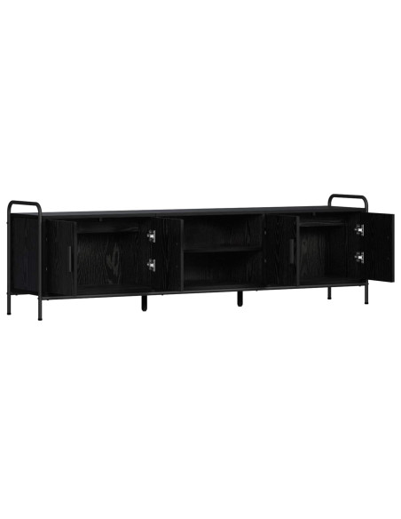 Mobile TV 167,5 x 33 x 50 cm Rovere Nero Legno ingegnerizzato