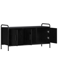 Mobile TV 79,5 x 33 x 50 cm Rovere Nero Legno ingegnerizzato 2