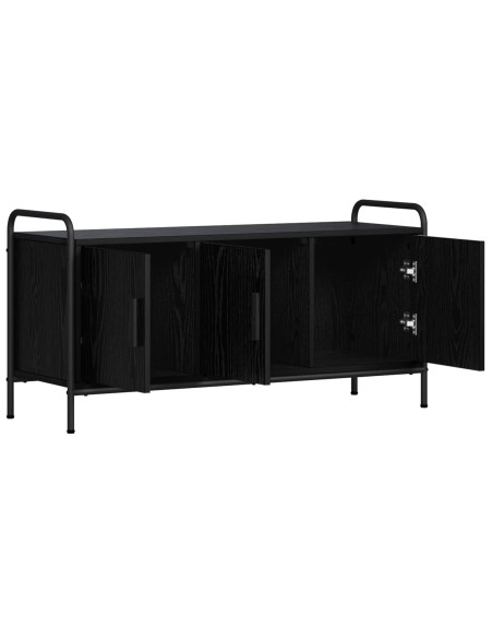 Mobile TV 79,5 x 33 x 50 cm Rovere Nero Legno ingegnerizzato
