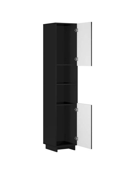 Mobile da bagno Nero 36.5 x 38 x 180 cm Legno ingegnerizzato