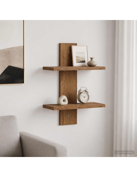 Scaffale da parete Legno antico 30 x 13.5 x 43 cm