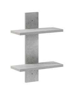 Scaffale da parete Grigio Cemento 30 x 13,5 x 43 cm 2