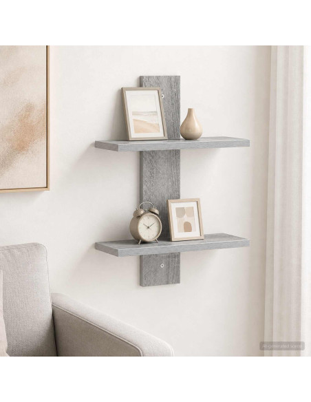 Scaffale da parete Sonoma grigio 30 x 13,5 x 43 cm