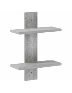 Scaffale da parete Sonoma grigio 30 x 13,5 x 43 cm 2