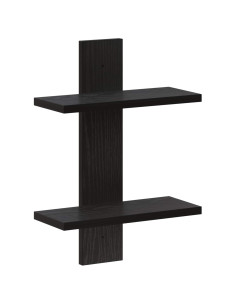Scaffale da parete Rovere Nero 30 x 13,5 x 43 cm 2