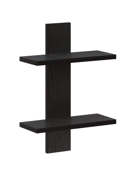 Scaffale da parete Rovere Nero 30 x 13,5 x 43 cm