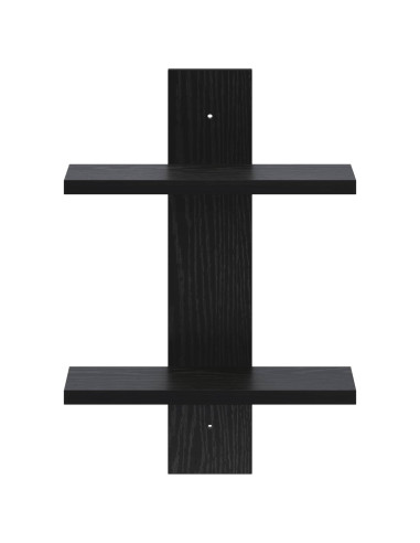 Scaffale da parete Rovere Nero 30 x 13,5 x 43 cm