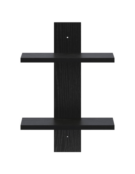 Scaffale da parete Rovere Nero 30 x 13,5 x 43 cm
