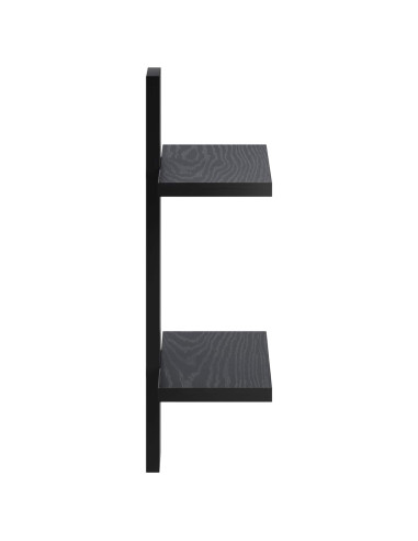 Scaffale da parete Rovere Nero 30 x 13,5 x 43 cm