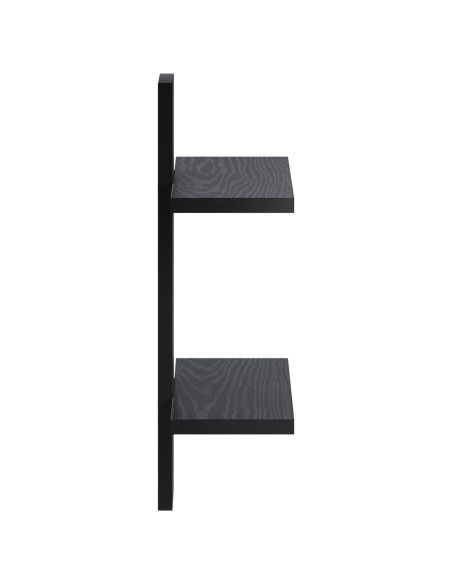 Scaffale da parete Rovere Nero 30 x 13,5 x 43 cm