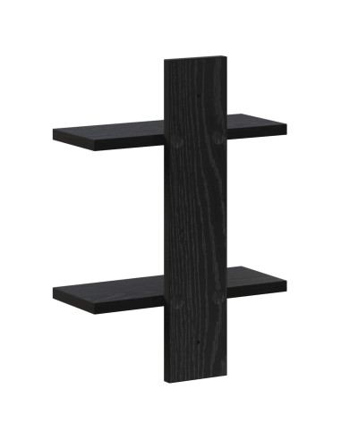 Scaffale da parete Rovere Nero 30 x 13,5 x 43 cm