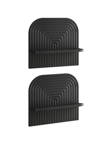 Scaffale da parete 2 pz Nero 41 x 13,5 x 37,5 cm