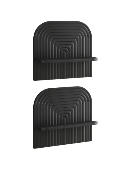 Scaffale da parete 2 pz Nero 41 x 13,5 x 37,5 cm