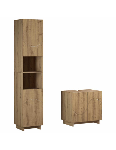 Set mobili da bagno 2 pz Rovere Artigianale
