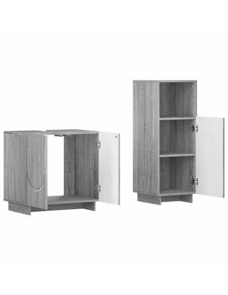 Set mobili da bagno 2 pz Sonoma grigio Legno ingegnerizzato