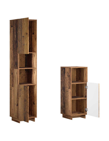 Set mobili da bagno 2 pz Legno antico Legno ingegnerizzato