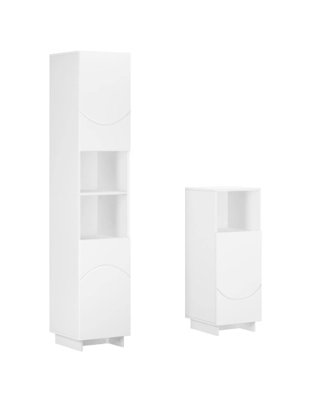 Set mobili da bagno 2 pz Bianco Legno ingegnerizzato