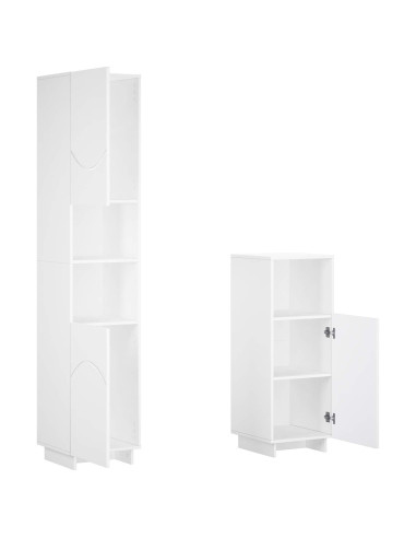 Set mobili da bagno 2 pz Bianco Legno ingegnerizzato