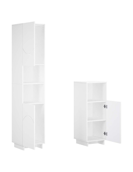 Set mobili da bagno 2 pz Bianco Legno ingegnerizzato
