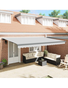 | Tenda Retrattile | Grigio 400 × 300 cm Poliestere e Alluminio